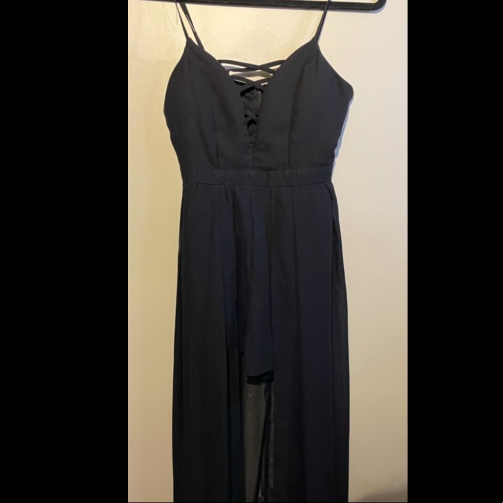 Black Romper Skirt Dress